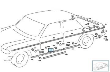 MERCEDES W123 ХРОМИРОВАННАЯ НАКЛАДКА ДВЕРИ ЛЕВАЯ ПЕРЕДНЯЯ НОВАЯ