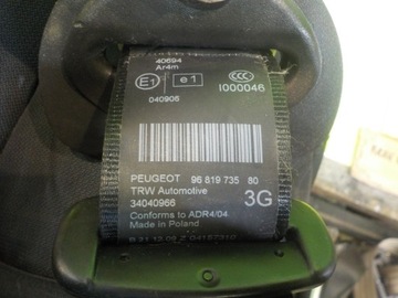 фото thumb №6, Peugeot 5008 i 10r pas безопасности левый зад 34030077c 9681973580