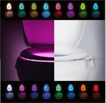 LAMPKA LED DO WC DO TOALETY ŚWIATEŁKO NA NOC CZUJNIKRUCHU ŚWIATŁA