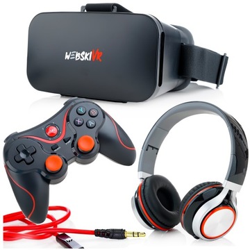 3D-ОЧКИ 360 VR С НАУШНИКАМИ + ПУЛЬТ ПУЛЬТА КОНТРОЛЛЕРА ДЛЯ ТЕЛЕФОНА 6,5 ДЮЙМОВ