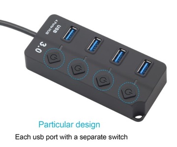 Разветвитель HUB, 4 порта, разветвитель USB 3.0