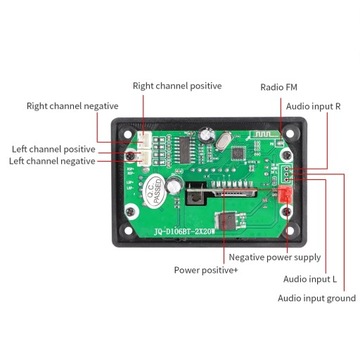 Белый стиль 50 Вт автомобильный усилитель Bluetooth5.0 USB TF радио