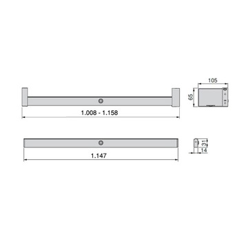 Светодиодная штанга для гардероба 1158MM CASTOR EMUCA MAT