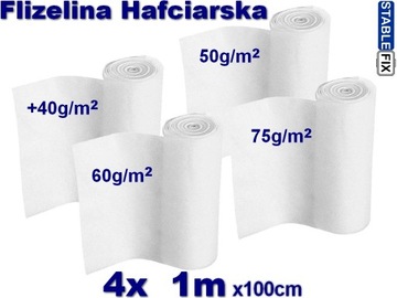 ZESTAW TESTOWY Flizelina do Haftowania 4x Różne rodzaje | 1m x100cm