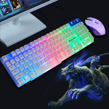 UrChoiceLtd Meyying T6 KEYBOARD проводной коврик для мыши RGB LED белый