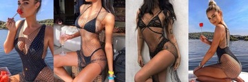 SUKIENKA NARZUTKA HALKA MINI SEXY CYRKONIE DEKOLT
