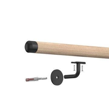 Poręcz ścienna drewniana fi42 550cm dąb naturalny dębowa lakierowana + RAL