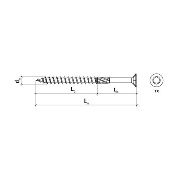 Саморезы столярные с конической головкой 4x70 TORX, 250 шт.