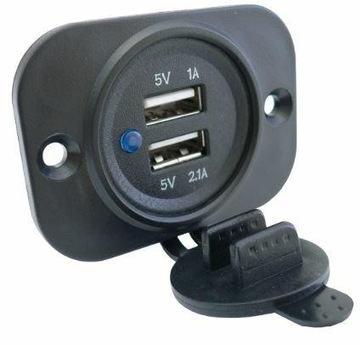 USB зарядное устройство 5В 3.1А Герметичная розетка 12В 24В
