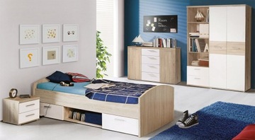 Forte WINNIE WNB935 молодежный письменный стол, дуб Сонома, белый, студия, офис