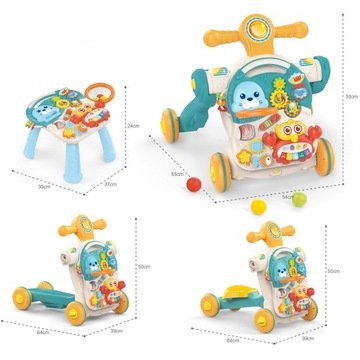 WOOPIE BABY PUSHER WALKER ОБРАЗОВАТЕЛЬНЫЙ НАСТОЛЬНЫЙ САМОКАТ 4 В 1