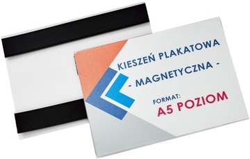 KIESZEŃ PLAKATOWA Z TAŚMĄ MAGNETYCZNĄ DO MAGAZYNU - A5 POZIOM - 5 SZT