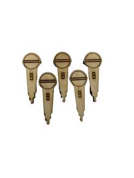 Деревянные микрофона Микрофона Декупаж музыкальный атрибут Scrapki Set 5 PCS