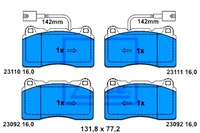 фото thumb №1, Ate комплект тормозных колодок ham. перед alfa romeo 159, 166