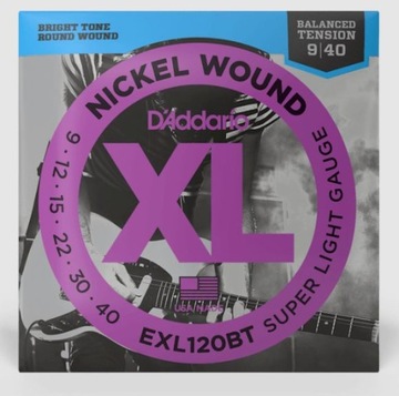 EXL120BT Struny Do Gitary Elektrycznej 9-40 D'Addario