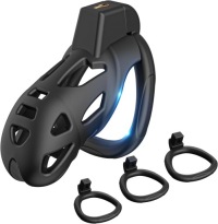 PAS CNOTY ЧЕРНАЯ КЛЕТКА ДЛЯ ПЕНИСА CHASTITY С 3 КОЛЬЦАМИ