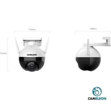 ВНЕШНЯЯ ВРАЩАЮЩАЯСЯ КАМЕРА WIFI 8MPX 4K 4X ZOOM 360° IP65 ДЛЯ ПРИМЕНЕНИЯ