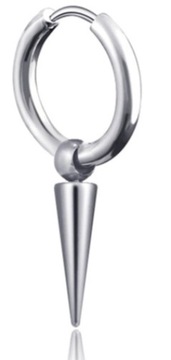 Серьги SS316L Spike Punk серебряный обруч 2,7см 1шт.