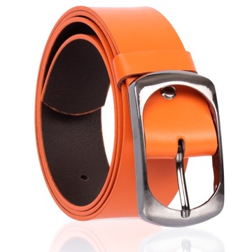 SEPHER широкий кожаный брючный ремень ORANGE