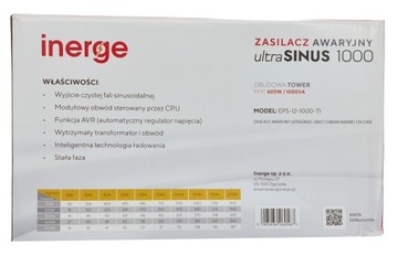 Блок аварийного электропитания INERGE ultraSINUS UPS 1000/600 Вт
