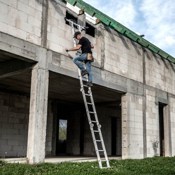 ЛЕСТНИЦА МНОГОФУНКЦИОНАЛЬНАЯ АЛЮМИНИЕВАЯ 4х4 СОчлененная ПРОЧНАЯ + ПЛАТФОРМА 150кг
