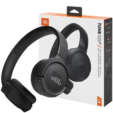 JBL TUNE 520BT CZARNE SŁUCHAWKI NAUSZNE BLUETOOTH PURE BASS 57H GRATIS