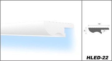 HEXIMO LED Listwa przysufitowa profil szczelin cieniowych - 1,7m HLED-22