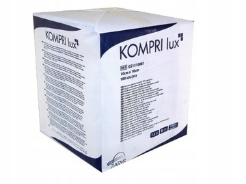 KOMPRESY GAZOWE NIEJAŁOWE GAZIK 10cm x 10cm 100szt
