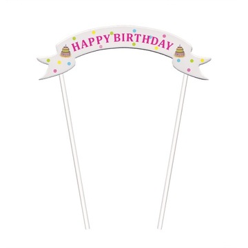Baner urodzinowy na tort Happy Birthday babeczka
