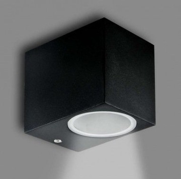 Czarny kinkiet ogrodowy lampa ścienna kwadrat kostka oświetlenie gu10 LED