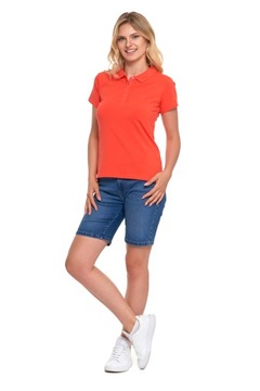 Koszulka Polo Damska PREMIUM Klasyczna Polówka Bawełniana Modna MORAJ L