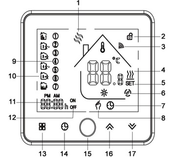 Комнатный термостат, регулятор температуры WIFI 16A