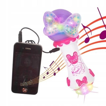 МИКРОФОН ДЛЯ ДЕТЕЙ КАРАОКЕ РОЗОВЫЙ С ЭФФЕКТАМИ ЗАПИСИ MP3
