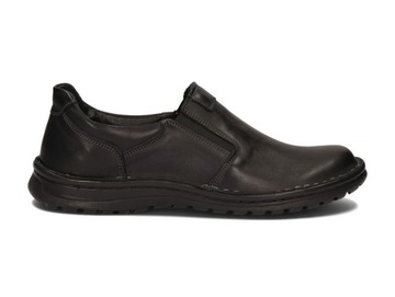 Moccasins мужская обувь натуральная кожа широкая элегантная 515 черные 44