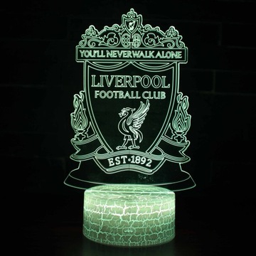 LIVERPOOL 3D светодиодный ночник USB/БАТАРЕЯ + ПУЛЬТ ДИСТАНЦИОННОГО УПРАВЛЕНИЯ