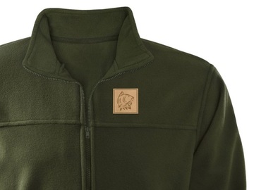 Maskująca bluza polarowa dla Wędkarza na ryby kolor khaki naszywka KARP XXL