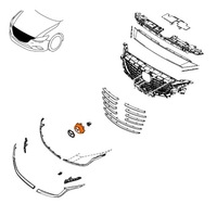 фото thumb №2, Кронштейн основание эмблема решетка bez радара mazda 6 2015-2018 оригинал