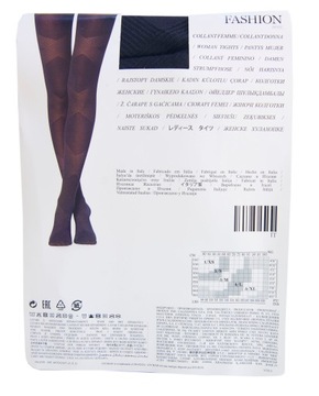 CALZEDONIA rajstopy czarne wzorzyste 3/4 M/L