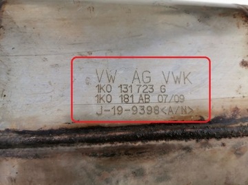 VW SKODA AUDI КАТАЛИТИЧЕСКИЙ DPF 1K0131723G BLS 1.9