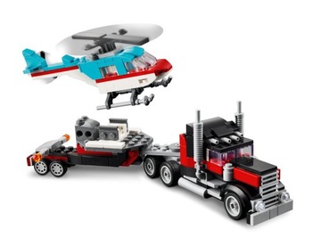 LEGO Creator 3w1 31146 Ciężarówka z platformą i helikopterem