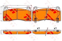 фото thumb №2, Тормозные колодки тормозные nissan задняя gt-r 3,8 v6 07- trw