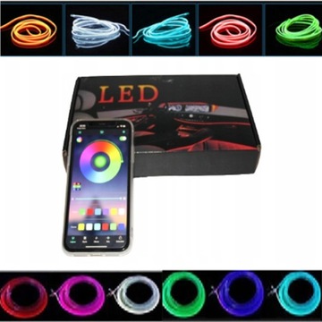 8M EL WIRE ВОЛОКОННО-ОПТИЧЕСКИЙ ОКРУЖАЮЩИЙ СВЕТОДИОД RGB SMART APP