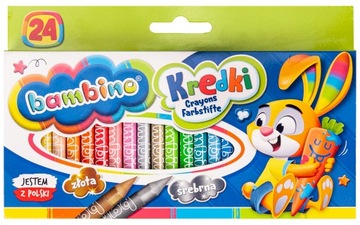 ВОСКОВАЯ СВЕЧА BAMBINO ШКОЛЬНЫЕ ЦЕНСИЛИ 24 ЦВЕТА