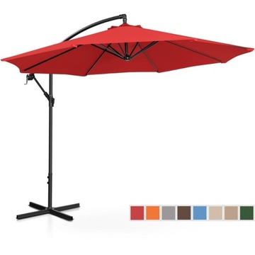 DUŻY PARASOL OGRODOWY NA WYSIĘGNIKU Z KORBĄ 300cm