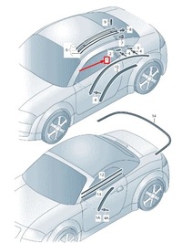 фото thumb №1, Audi tt 8j правый roof молдинг 8j7853704a 1p9 8j7853704a1p9