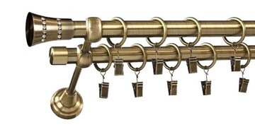 Klasyczny karnisz 340 cm 19+19 mm dwie rurki