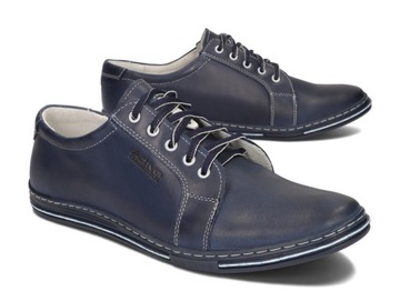 КОЖАНЫЕ ТУФЛИ МУЖСКИЕ POLBUT 320/NB NAVY 46