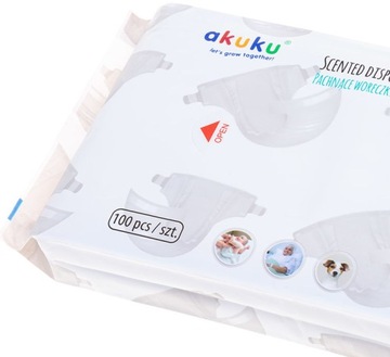 AKUKU СУМКИ ДЛЯ ИСПОЛЬЗОВАННЫХ ПОДГУЗНИКОВ С ЗАПАХОМ x100