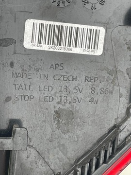 фото thumb №10, Skoda karoq лампа ліва зад задня led 57a945207 європа оригінал