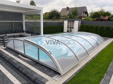 ZADASZENIE basenowe Elegant 9,68x4,22x0,85 niskie